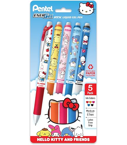 Hello Kitty ボールペン 9本セット Amazon.com: Sanrio 768219 Hello Kitty FriXion Ball Knock Set